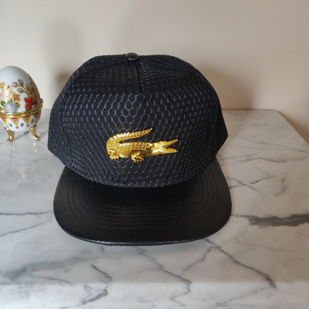 Big Alligator hat black gold